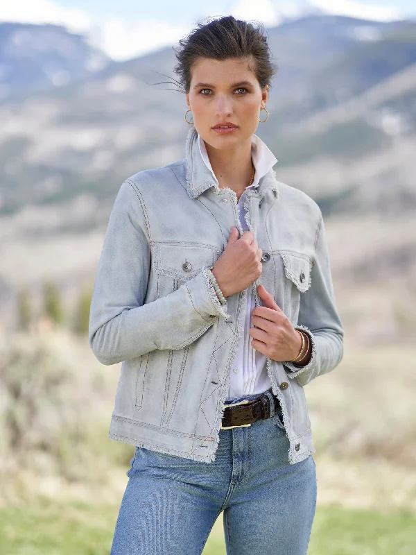 Women's Comfortable Clothes For Weekends Natalie Waxed Suede Jean Jacket