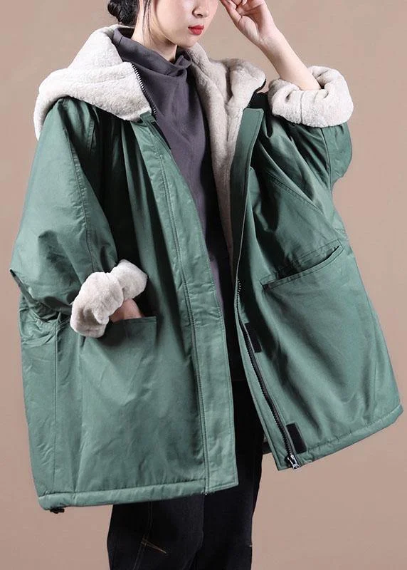 Women's Holiday Outfit Fine Green Zip Up Pockets Patchwork Fleece Wool Lined Parka Jacket Winter Women's Holiday Outfit Fine Green Zip Up Pockets Patchwork Fleece Wool Lined Parka Jacket Winter