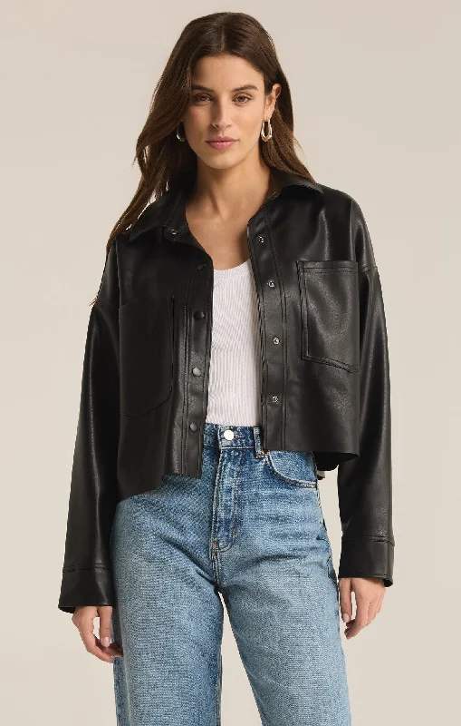 Luxury Women's Clothes All Day Faux Leather Jacket