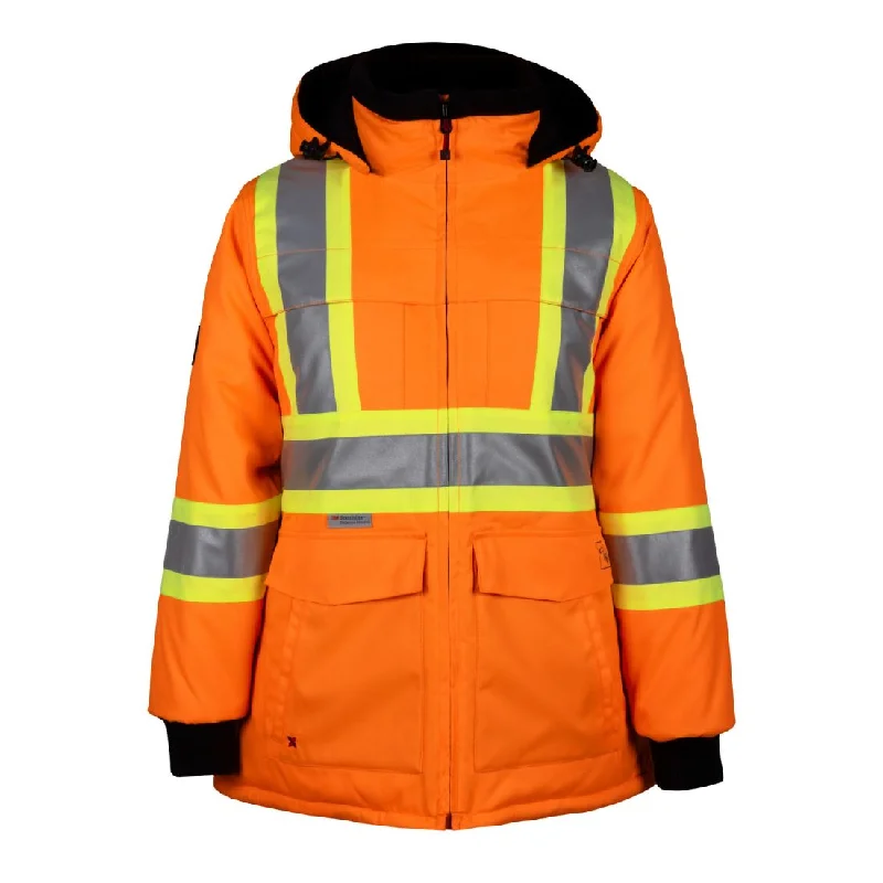 Fashion Sale Live Now – Upgrade Your Style For Less P&F Women's High-Visibility Winter Work Parka PF400 - Orange