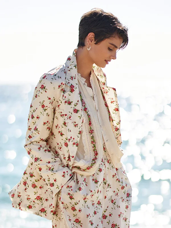 Women's Trendy Casual Clothes Peeta Rose Silk Jacket