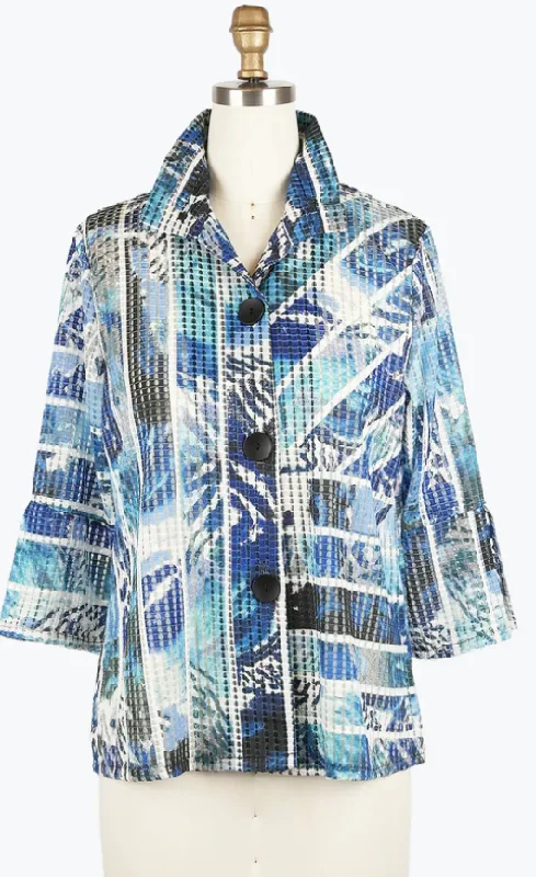 Women's Office Clothing Damee Abstract Watercolor Net Jacket