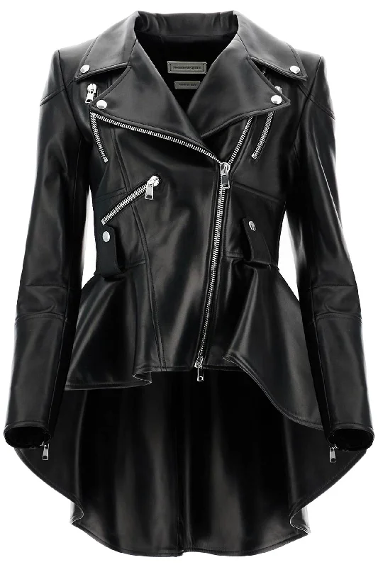 Huge Savings On Must-Have Clothing ALEXANDER MCQUEEN peplum leather biker jacket
