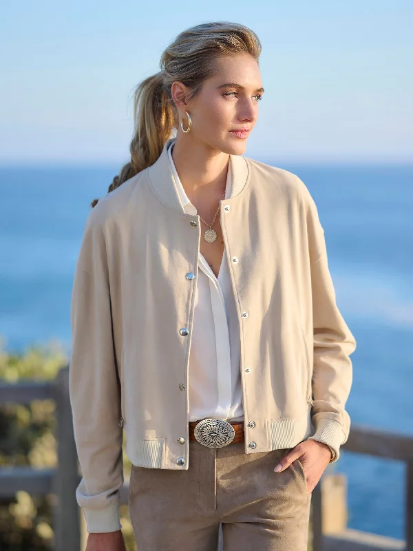 Women's Clothing With Trendy Designs Sierra Suede Bomber Jacket