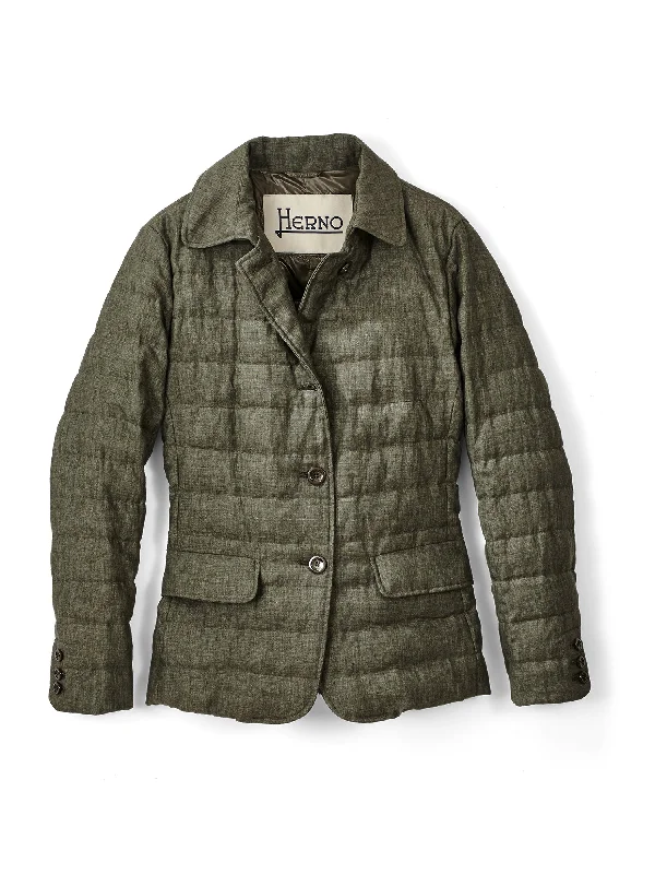 Women's Vacation Clothes Kirstie Linen Lightweight Down Jacket