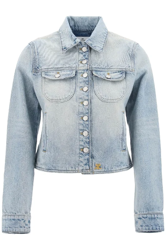 Women's Functional Outdoor Garments COURREGES denim trucker jacket for