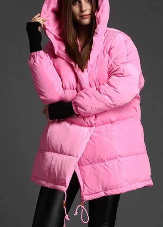 Women's Vacation Clothes Plus Size Pink Hooded Drawstring Winter Duck Down Down Coat Women's Vacation Clothes Plus Size Pink Hooded Drawstring Winter Duck Down Down Coat