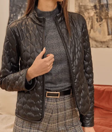 Women's Stylish Outdoor Outfit Lysse Brooklyn Quilted Vegan Jacket
