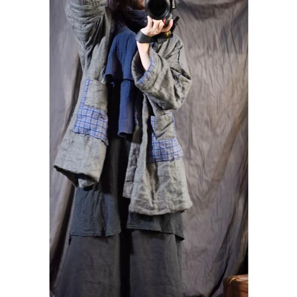 Women's Comfy Loungewear Outfit Loose Linen Patchwork Padded Coat Parkas Female Vintage Outerwear Coat Women's Comfy Loungewear Outfit Loose Linen Patchwork Padded Coat Parkas Female Vintage Outerwear Coat