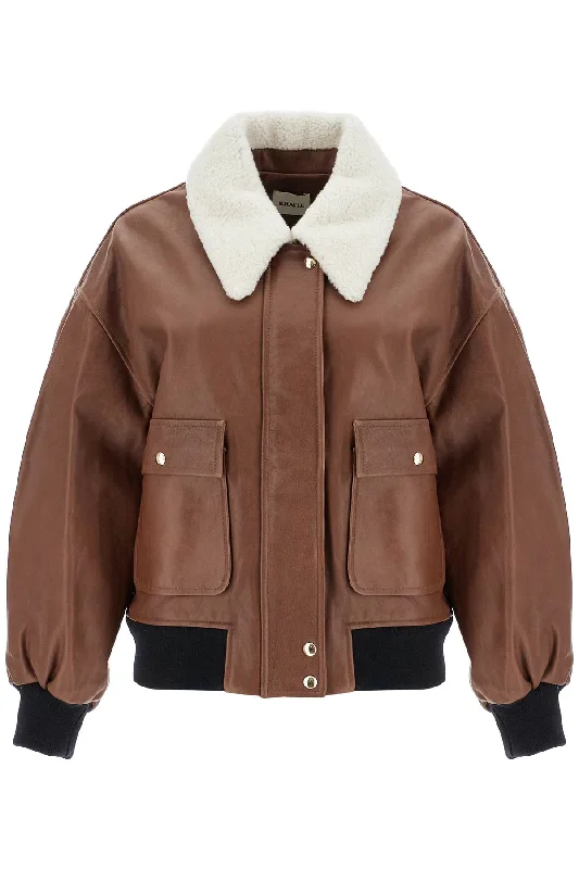 Women's Clothing For Travel KHAITE 'shellar' leather bomber jacket with she