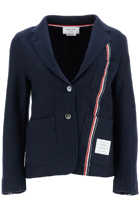 Timeless Women's Apparel THOM BROWNE single-breasted cotton knit jacket