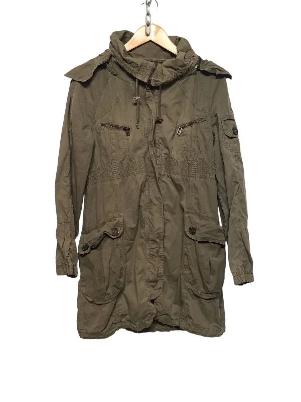 Women's Plus-Size Casual Outfit Khaki Green Jacket (Size M)