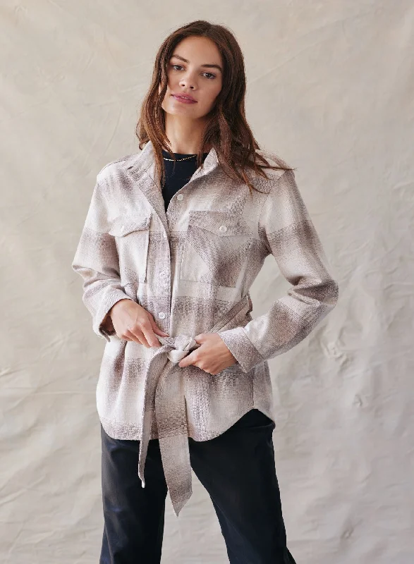 Women's Athletic Garments Flap Pocket Belted Jacket