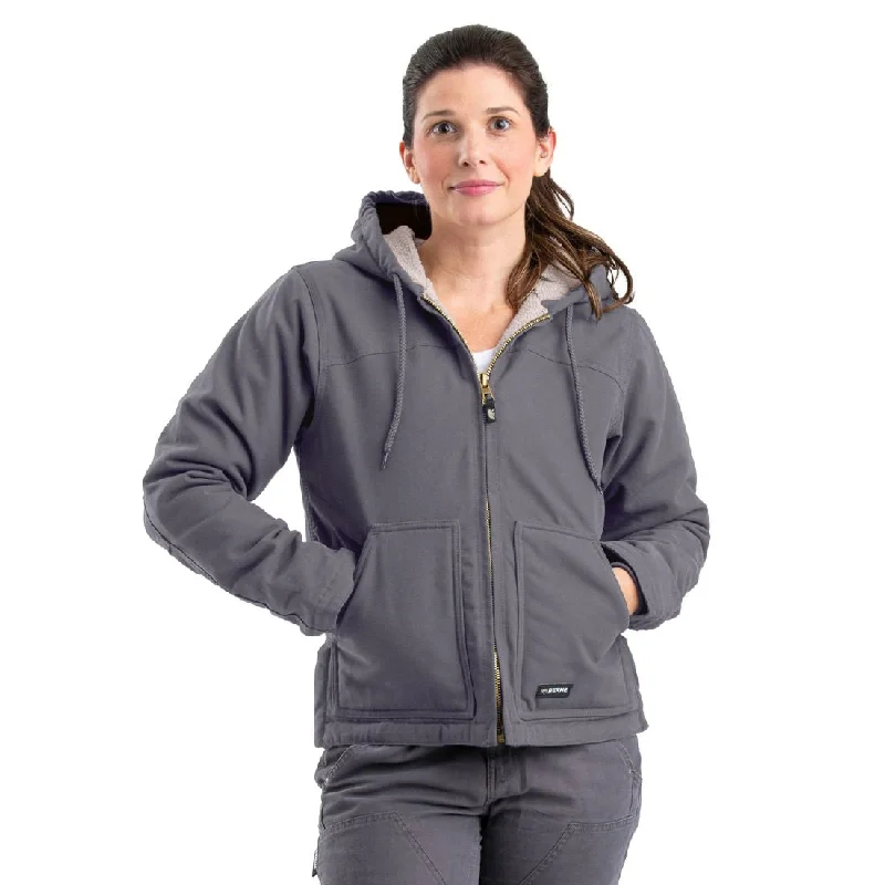 Women's Occasion Wear Clothing Berne Women's Sherpa-Lined Softstone Duck Hooded Work Jacket WHJ43