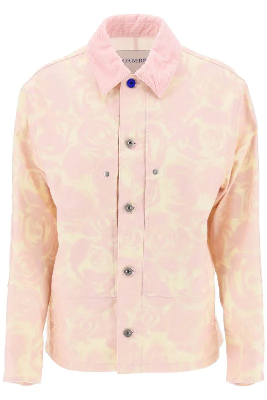 Affordable Women's Clothing BURBERRY "canvas workwear jacket with rose print