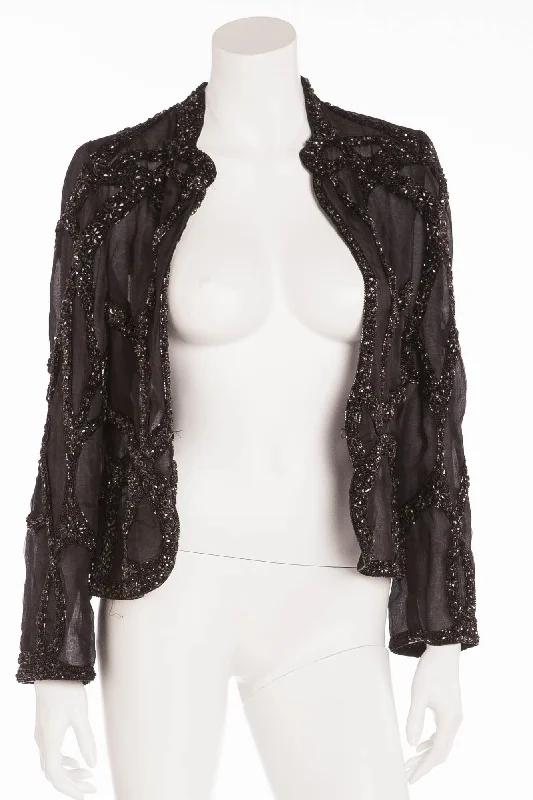 High-Quality Fashion At Discounted Prices – Shop Today Original Alexander McQueen - Black Long Sleeve Beaded Jacket - IT 44
