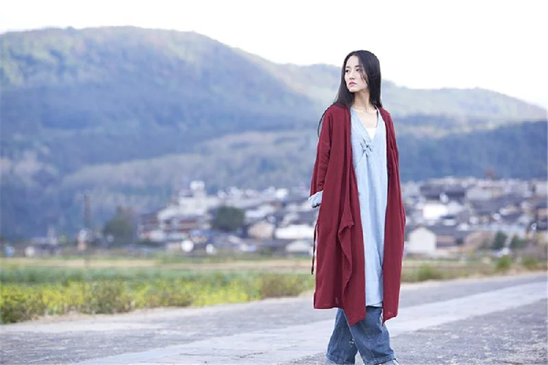 Women's Seasonal Wardrobe Clothing 2020 New Women's Coat Autumn Summer Cotton Linen Vintage Solid Coat Women's Seasonal Wardrobe Clothing 2020 New Women's Coat Autumn Summer Cotton Linen Vintage Solid Coat