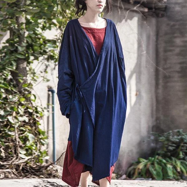 Women's Clothes For Work Events Women Cotton Linen Bandage Trench Coat V-Neck Vintage Cardigan Irregular Clothes Trench Women's Clothes For Work Events Women Cotton Linen Bandage Trench Coat V-Neck Vintage Cardigan Irregular Clothes Trench