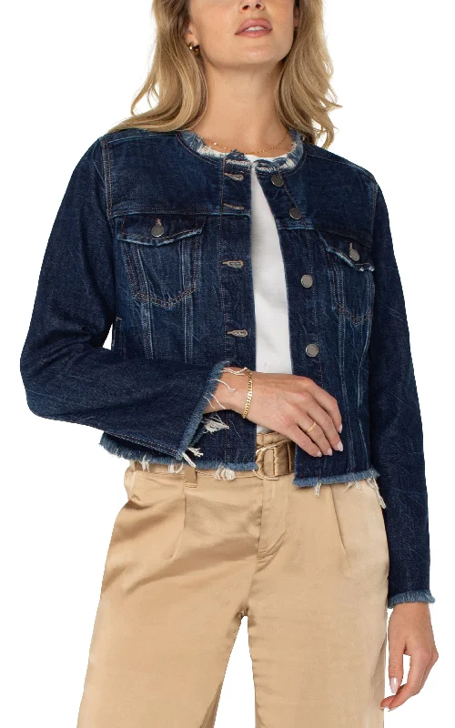 Women's Floral Print Outfit Classic Jean Jacket