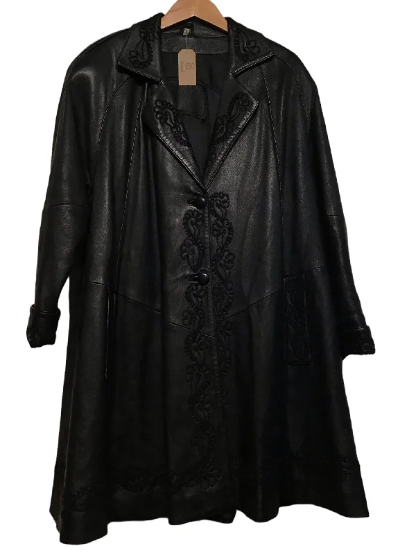 Timeless Women's Clothes Embroidered Leather Jacket (Size L)