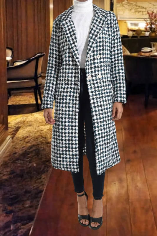 Trendy And Timeless Styles Now At Exclusive Discounts Patterned Heavy Weight Long Coat