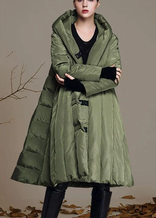 Women's Transitional Outfit Handmade Army Green hooded Casual Winter Duck Down down coat Women's Transitional Outfit Handmade Army Green hooded Casual Winter Duck Down down coat