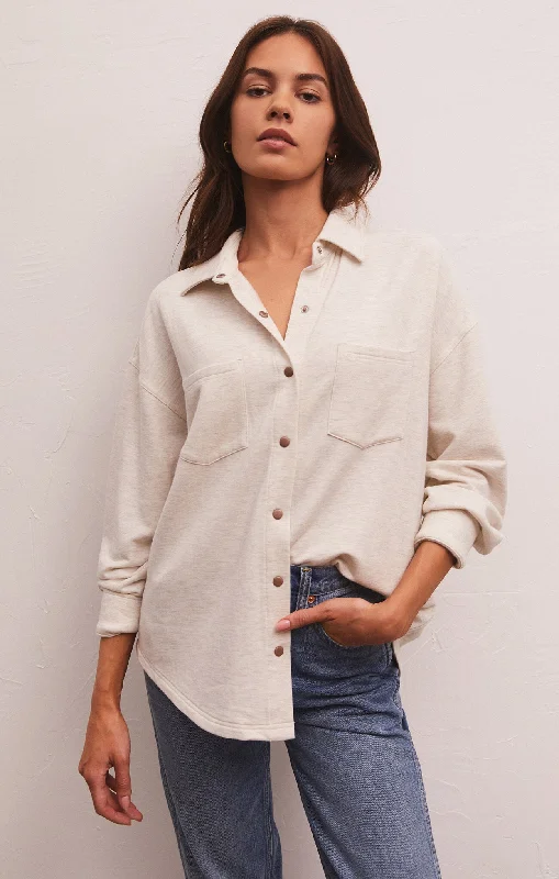 Women's Plus-Size Clothes WFH Modal Shirt Jacket