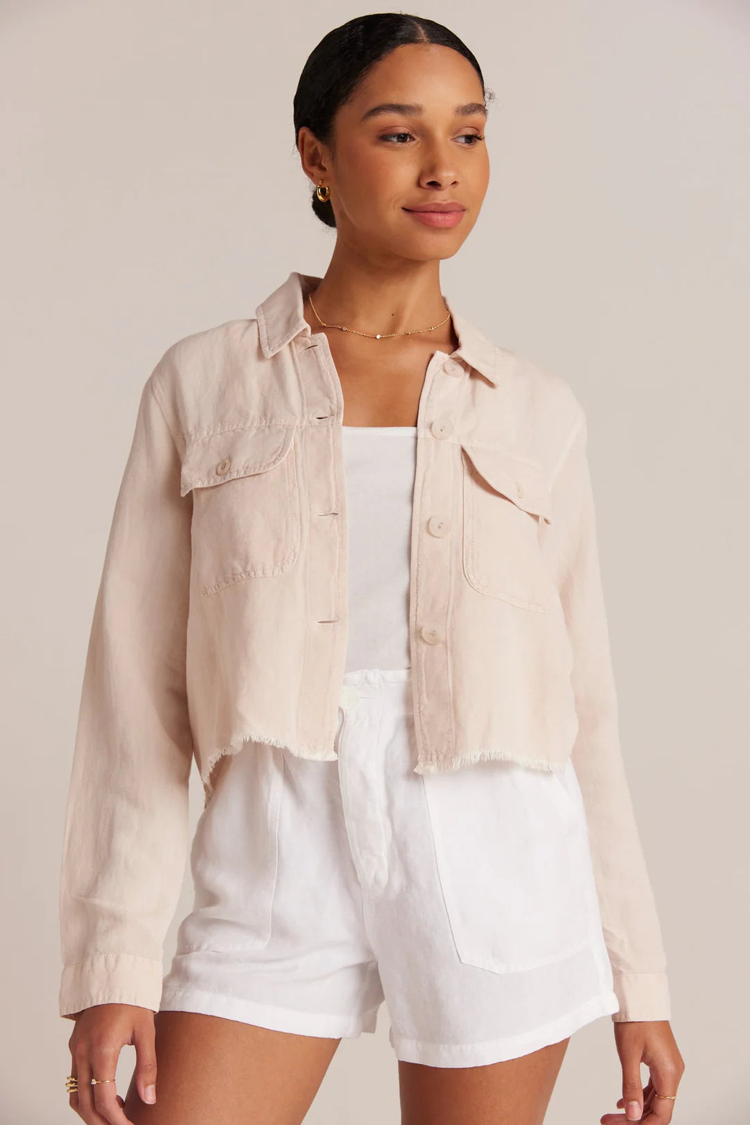 Modern Women's Apparel Lily Frayed Hem Jacket