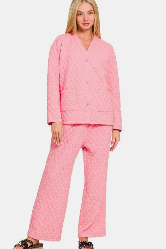 Women's Occasion Wear Clothes Quilted Jacket and Pants Set