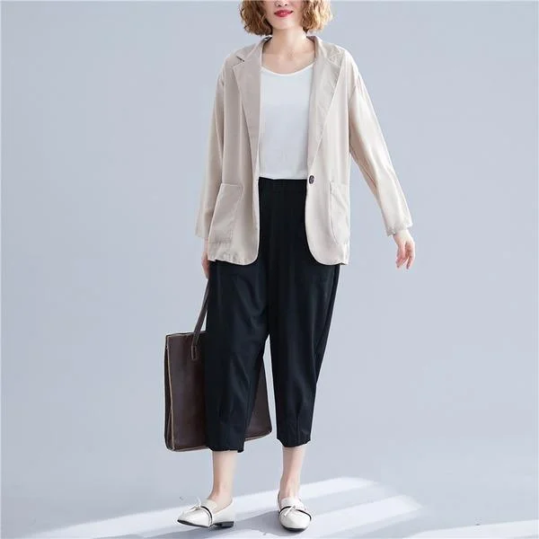 Women's Comfortable Lounge Garments long sleeve cotton linen plus size ladies causal loose autumn spring blazer women jacket 2020 clothes coat Women's Comfortable Lounge Garments long sleeve cotton linen plus size ladies causal loose autumn spring blazer women jacket 2020 clothes coat