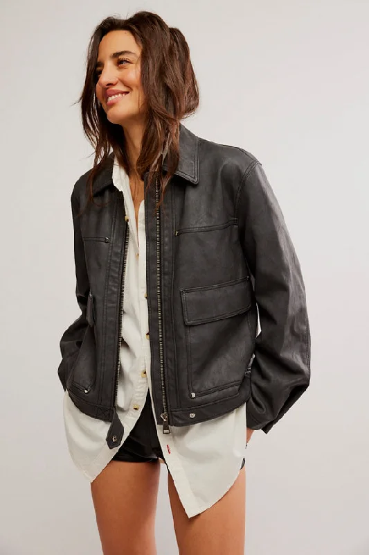 Women's Casual Clothing For Lounging Blair Vegan Leather Jacket
