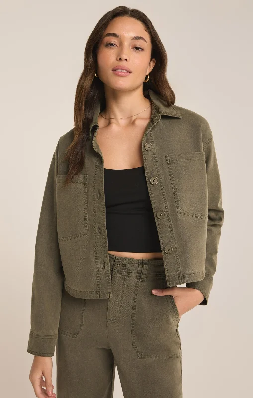 Women's Trendy Garments All Day Cropped Washed Jacket