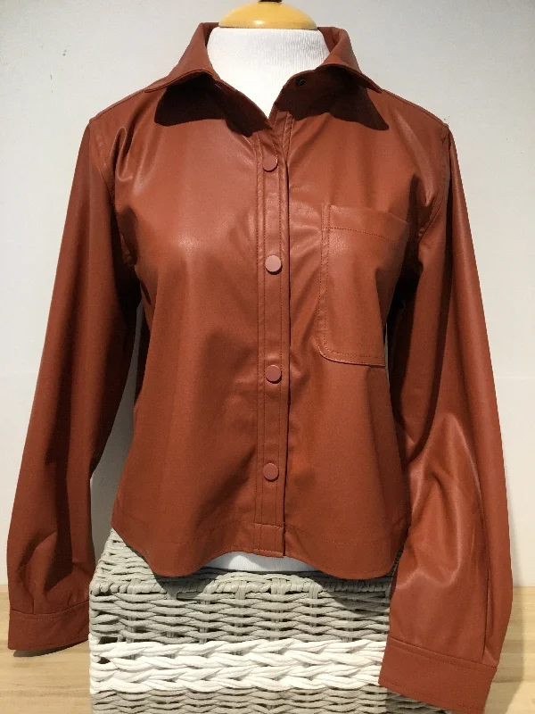 Women's Outerwear Garments Lilla P Cognac Oversized Shacket