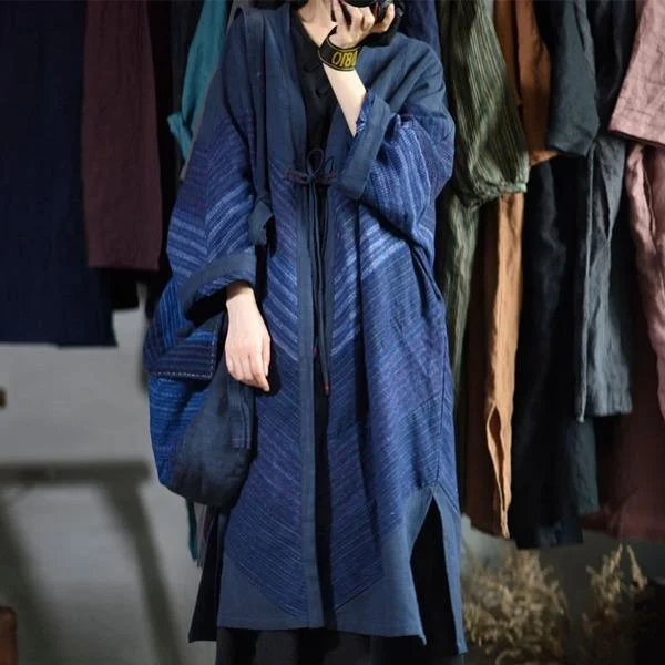 Plus-Size Women's Clothing Autumn New Women Cotton Linen Loose Plus Size Coat