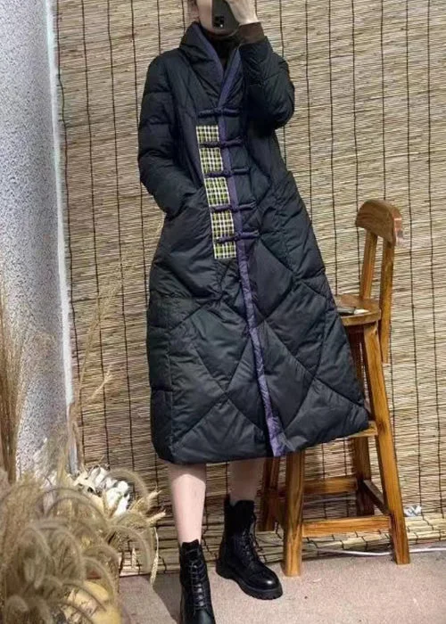 Affordable Women's Clothes New Black Stand Collar Button Pockets Duck Down Coat Winter Affordable Women's Clothes New Black Stand Collar Button Pockets Duck Down Coat Winter