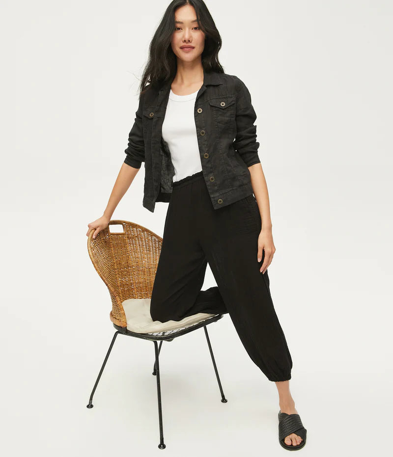Plus-Size Women's Clothing Jean Linen Jacket