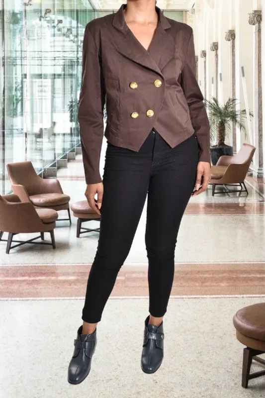 Big Discounts On Premium Fashion Collections Ladies Brown Crop Coat