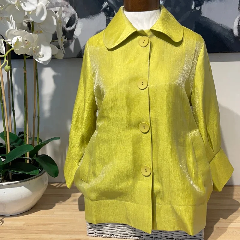 Women's Clothes Damee Citron Yellow Wide Collar Jacket