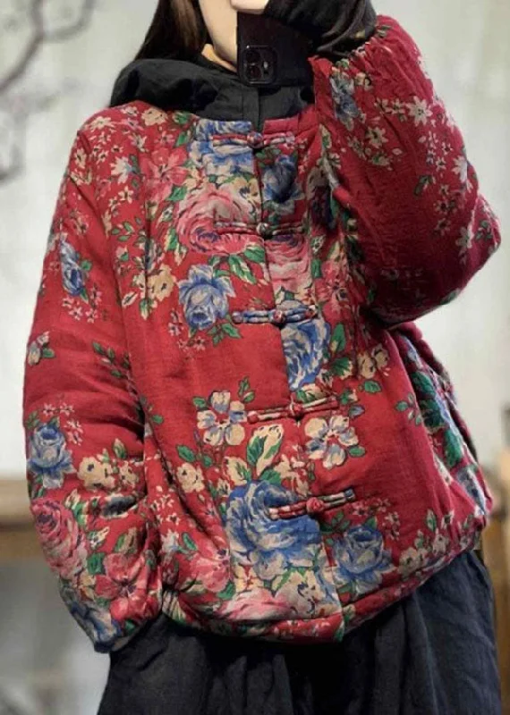 Big Savings On Modern And Classic Fashion Looks Chinese Style Red Print Patchwork Fine Cotton Filled Hoodie Coat Winter Big Savings On Modern And Classic Fashion Looks Chinese Style Red Print Patchwork Fine Cotton Filled Hoodie Coat Winter