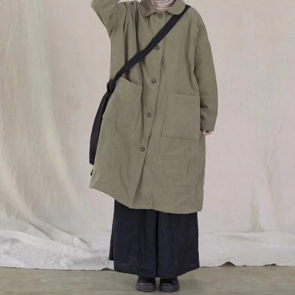 Comfortable Garments For Women Women Vintage Cotton Linen Parkas Button Pockets Coats 2020 Autumn Solid Color Plus Size Parkas Comfortable Garments For Women Women Vintage Cotton Linen Parkas Button Pockets Coats 2020 Autumn Solid Color Plus Size Parkas