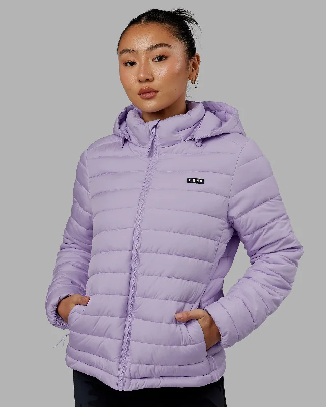 Women's Chic Outerwear Outfit All Day Puffer Jacket - Pale Lilac