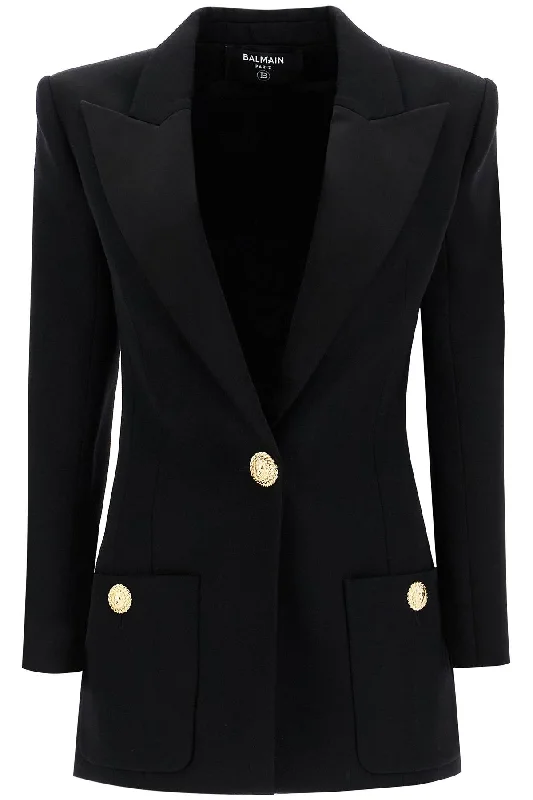Women's Plus-Size Casual Outfit BALMAIN one-button jacket with lapels