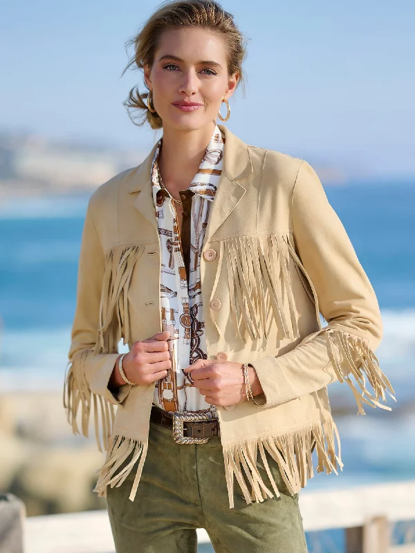 High-Fashion Women's Clothing Scout Fringe Suede Jacket