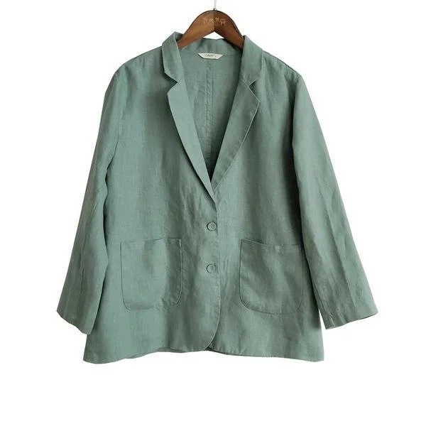 Comfortable Outfit For Women Solid Color Linen Coats Pockets 2020 Spring New 6 Color Button Women Clothing Casual Jackets Comfortable Outfit For Women Solid Color Linen Coats Pockets 2020 Spring New 6 Color Button Women Clothing Casual Jackets