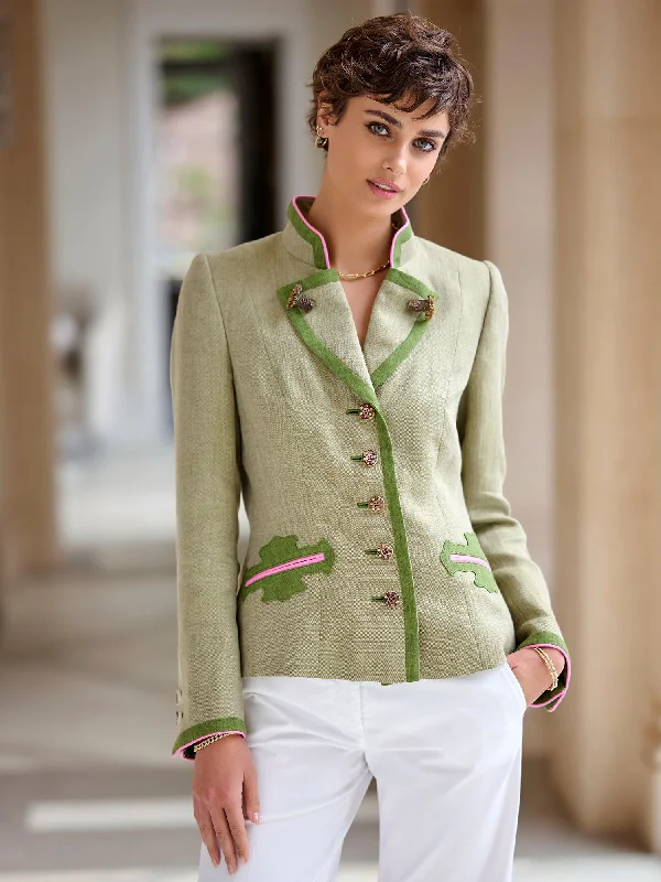 Women's High-Fashion Apparel Appenzell Stag Linen Jacket