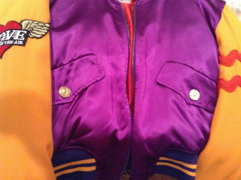 Fashionable Women's Clothing Cheap and Chic by Moschino - Vintage Purple & Yellow Bomber Jacket - IT 42