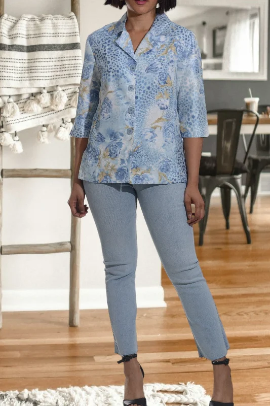 Exclusive Clothing Discounts – Upgrade Your Wardrobe For Less Ladies Blue And Cream Jacket