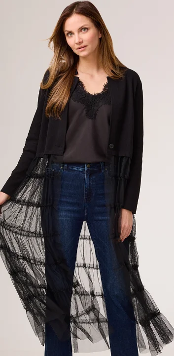 Women's Trendy Casual Outfit Nic & Zoe Black Party Jacket