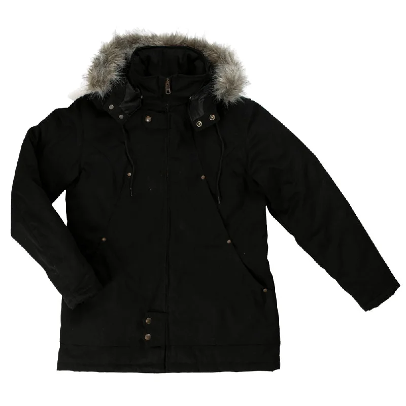 Everyday Fashion Tough Duck Women's Hydro Parka Work Jacket WJ10 - BLACK
