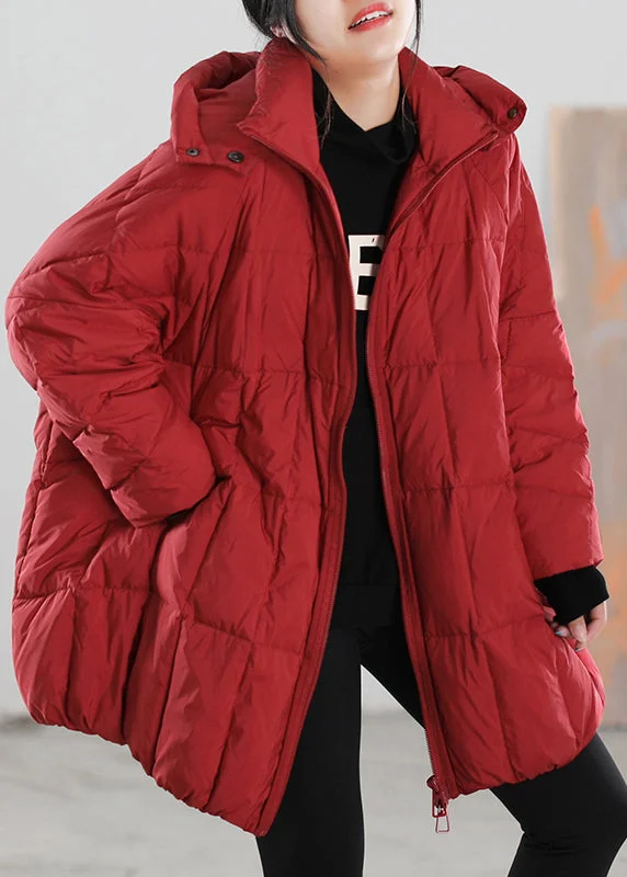 Women's High-Fashion Garments Casual Red Zippered Button Removable Duck Down Coat Winter Women's High-Fashion Garments Casual Red Zippered Button Removable Duck Down Coat Winter